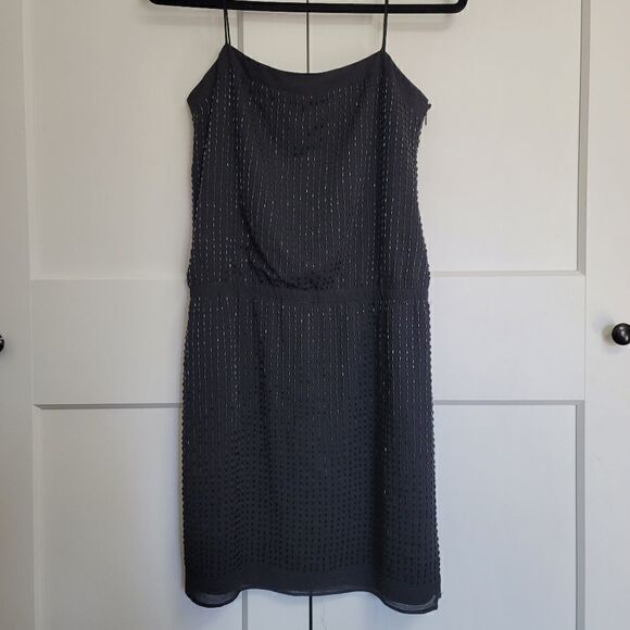 Ann Taylor spaghetti strap beaded black dress - Picture 9 of 12